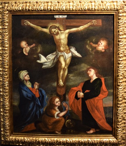 La Crucifixion du Christ - École Flamande du XVIIe siècle - Tableaux et dessins Style Louis XIII
